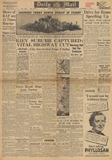 Priorka: Daily Mail front page Red Army enter Kiev