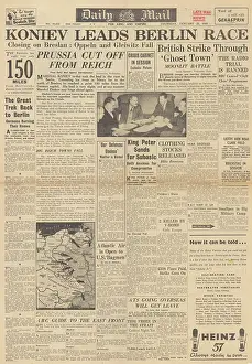 Krakow: Daily Mail front page Red Army isolate East Prussia