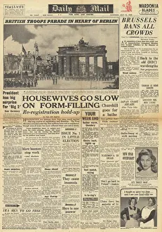 Shortages: Daily Mail front page Registration for ration books