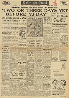 Superfortress: Daily Mail front page No response from Tokyo on surrender