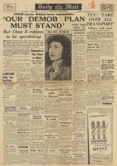 Sonia: Daily Mail front page Speed up of demobilisation