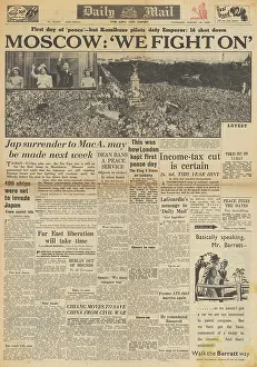 Pursuing: Daily Mail front page Surrender of Japan