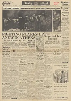 Spitfires: Daily Mail front page unrest in Athens