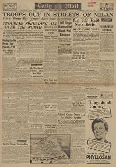 Oschersleben: Daily Mail front page Unrest in Italy