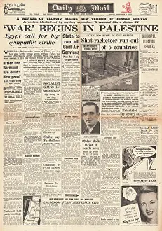 Racketeer: Daily Mail front page War begins in Palestine