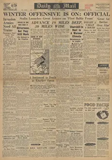 Nevel: Daily Mail front page Winter offensive on Eastern Front