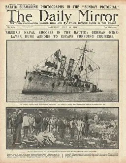 Gothland: Daily Mirror German Mine Layer Albatross runs aground in the