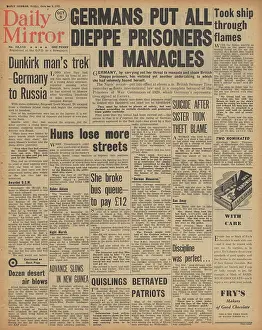 Manacles: The Daily Mirror - Germans put Dieppe commandos in manacles