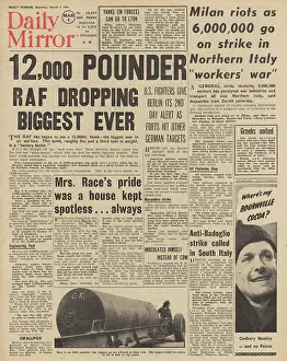 Dowding: Daily Mirror front page US Air Force bomb Berlin