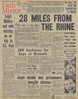 Geilenkirchen: Daily Mirror front page Allied winter offensive