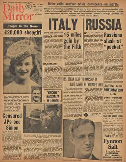 Birching: Daily Mirror front page Allies advance on Rome