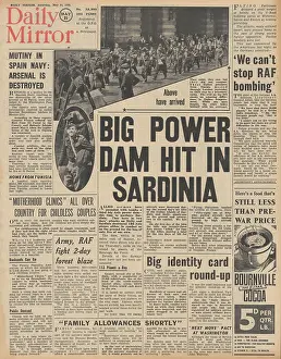 Ferrol: Daily Mirror front page Allies attack Sardinia