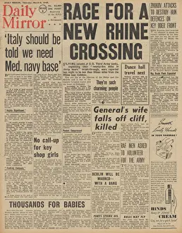 Beachy: Daily Mirror front page Allies capture Cologne