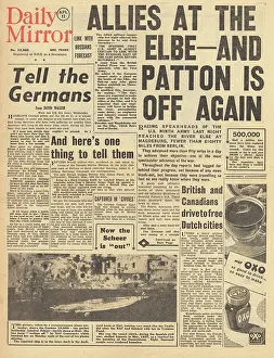 Weser: Daily Mirror front page Allies at the Elbe