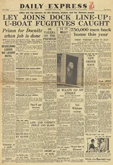 Demob: Daily Mirror front page Arrest of Robert Ley