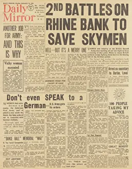Fraternisation: Daily Mirror front page Battle of Arnhem