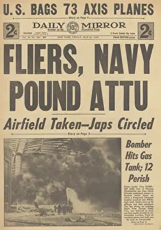 Aleutians: Daily Mirror front page Battle for Attu