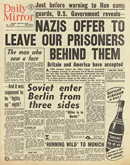 Tolbukhin: Daily Mirror front page Battle for Berlin