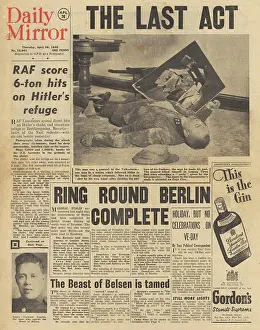 Belsen: Daily Mirror front page Battle for Berlin