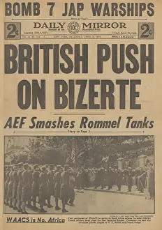 Bizerte: Daily Mirror front page Battle for Bizerte