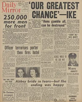 Panzers: Daily Mirror front page Battle of the Bulge