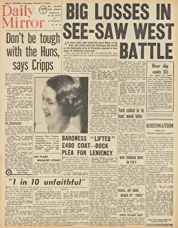 Infidelity: Daily Mirror front page Battle of the Bulge