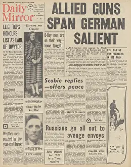 Papandreou: Daily Mirror front page Battle of the Bulge
