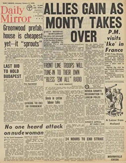 Lublin: Daily Mirror front page Battle of the Bulge