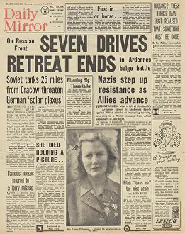 Peiper: Daily Mirror front page Battle of the Bulge