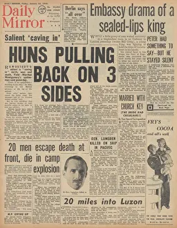 Peiper: Daily Mirror front page Battle of the Bulge