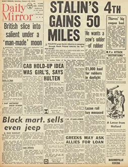 Koniev: Daily Mirror front page Battle of the Bulge