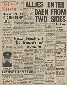 Haye: Daily Mirror front page Battle for Caen
