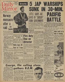 Esperance: Daily Mirror front page Battle of Cape Esperance