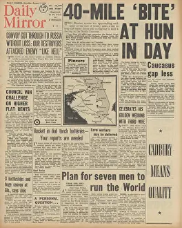 Convoys: Daily Mirror front page Battle for the Caucasus