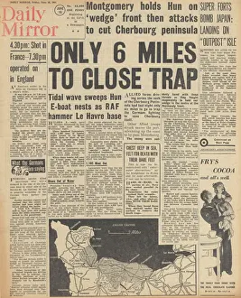 Maquis: Daily Mirror front page Battle for Cherbourg