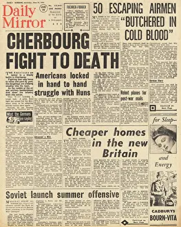 Cheaper: Daily Mirror front page Battle for Cherbourg