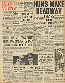 Coupons: Daily Mirror front page Battle of Kursk