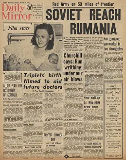 Tarnopol: Daily Mirror front page Battle of Monte Cassino