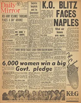 Desna: Daily Mirror front page Battle for Naples