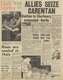 Carentan: Daily Mirror front page Battle for Normandy