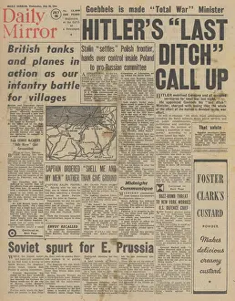 Stauffenberg: Daily Mirror front page Battle for Normandy
