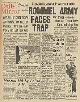 Bialystok: Daily Mirror front page Battle for Normandy