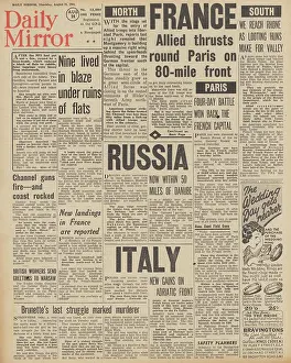 Falaise: Daily Mirror front page battle for Paris