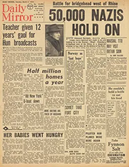 Krefeld: Daily Mirror front page Battle on the Rhine