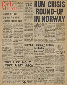 Enna: Daily Mirror front page Battle for Sicily