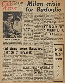 Catania: Daily Mirror front page Battle for Sicily