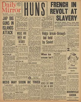 Accusations: Daily Mirror front page Battle of Stalingrad