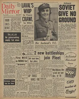 Posthumous: Daily Mirror front page Battle of Stalingrad