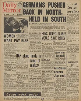 Nudists: Daily Mirror front page Battle of Stalingrad