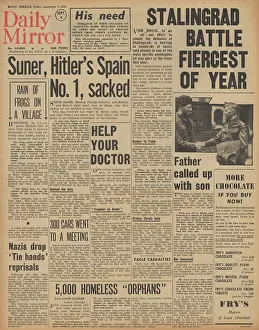 Serrano: Daily Mirror front page Battle of Stalingrad